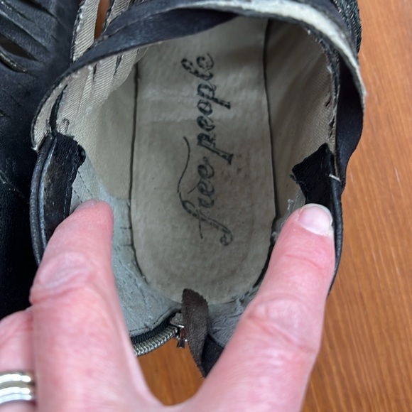 Free People Lost Valley Distressed Leather Strappy Ankle Booties - Picture 7 of 8